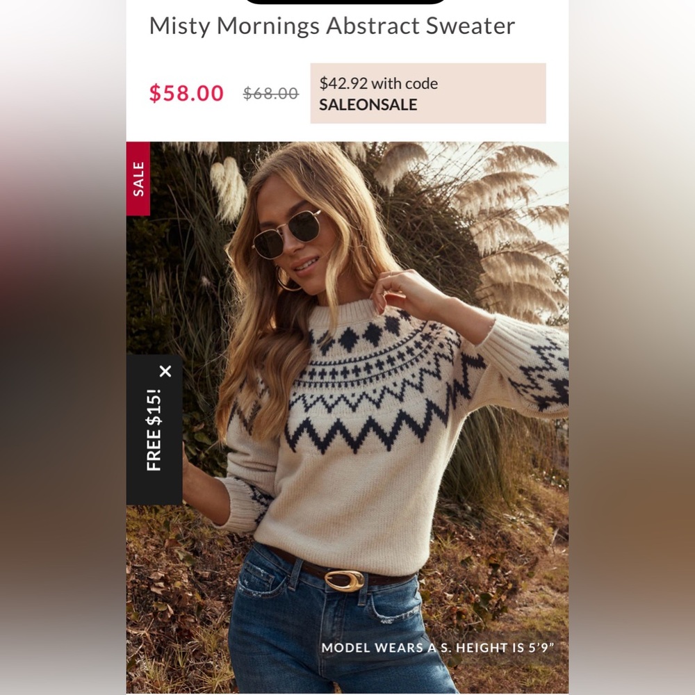 Vici Misty Mornings Abstract Sweater
